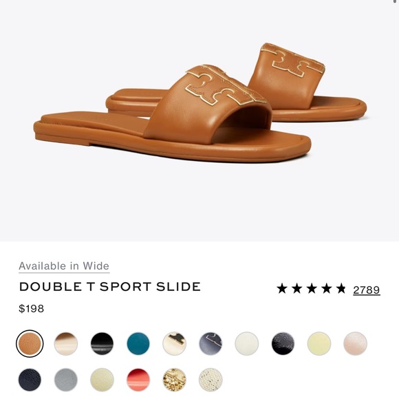 Tory Burch Double Sport Slide Aged Comello/ Gold EUC - Picture 6 of 11